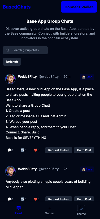 BasedChats - Farcaster Mini Apps screenshot